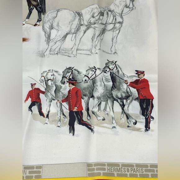 Hermes Vintage Scarf Carre 90” LES HARAS Nationaux” Red - Picture 8 of 16